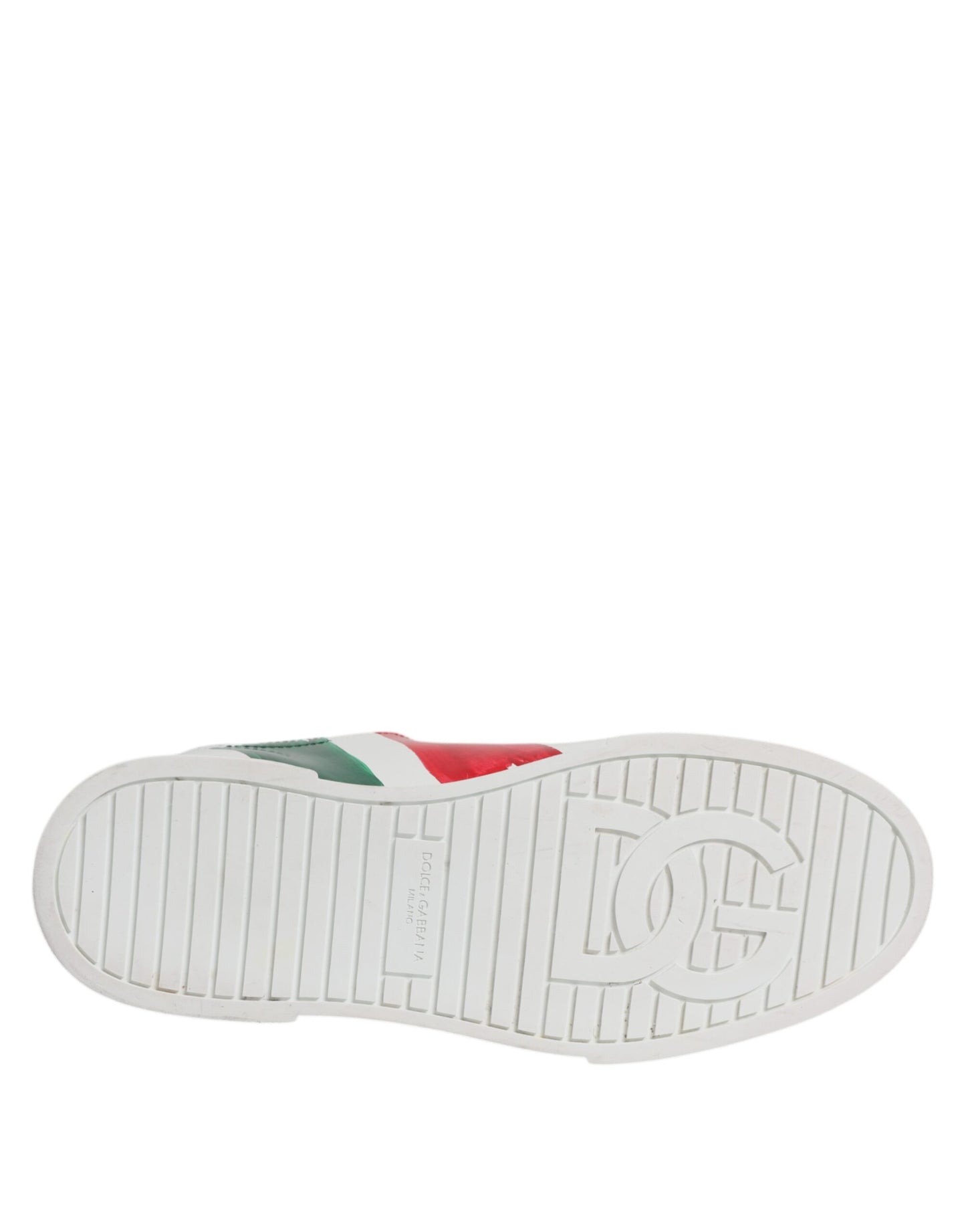 Dolce &amp; Gabbana Weiße Portofino Made In Italy Print Sneakers Schuhe