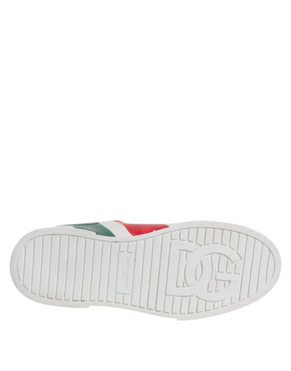 Dolce &amp; Gabbana Weiße Portofino Made In Italy Print Sneakers Schuhe