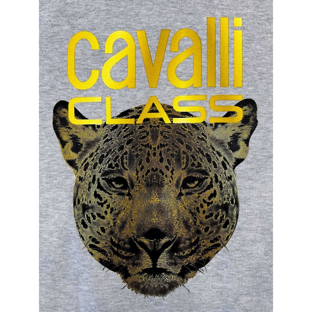 Cavalli Class Grauer Polyester-Hoodie für Damen