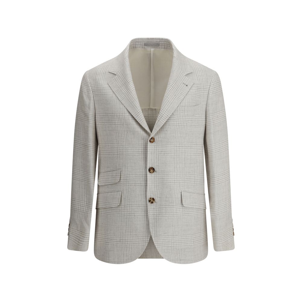 Brunello Cucinelli Einreihiger Blazer mit Karomuster