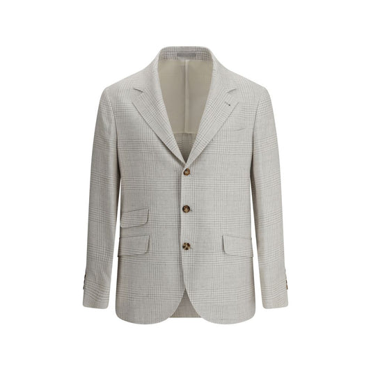 Brunello Cucinelli Einreihiger Blazer mit Karomuster