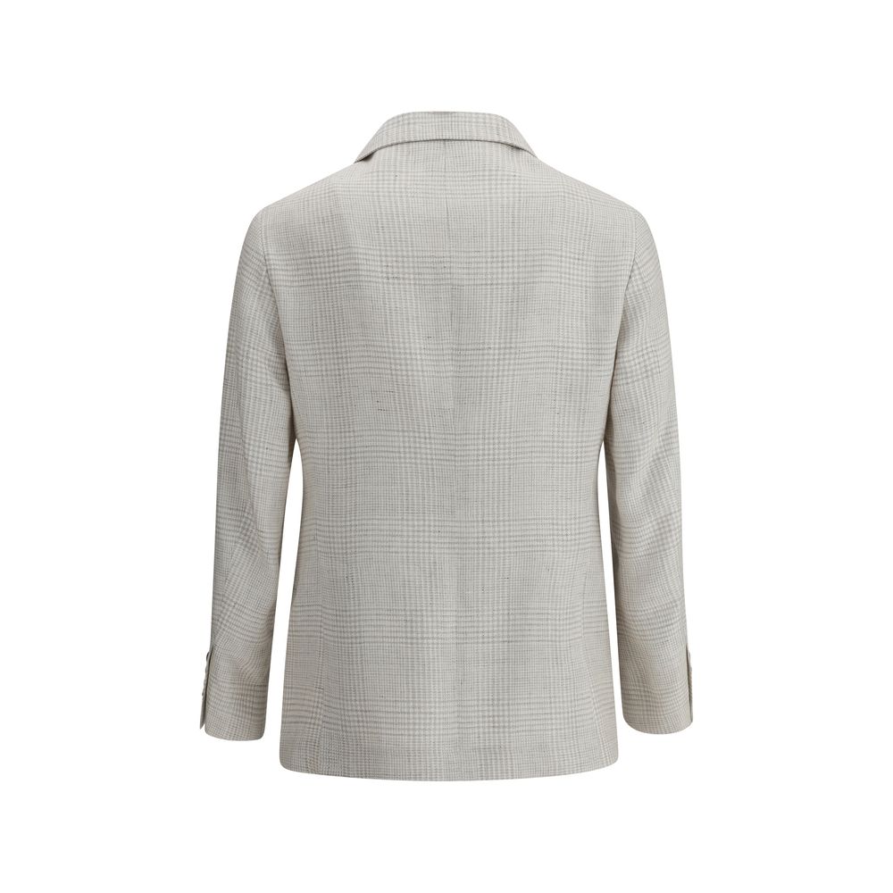 Brunello Cucinelli Einreihiger Blazer mit Karomuster