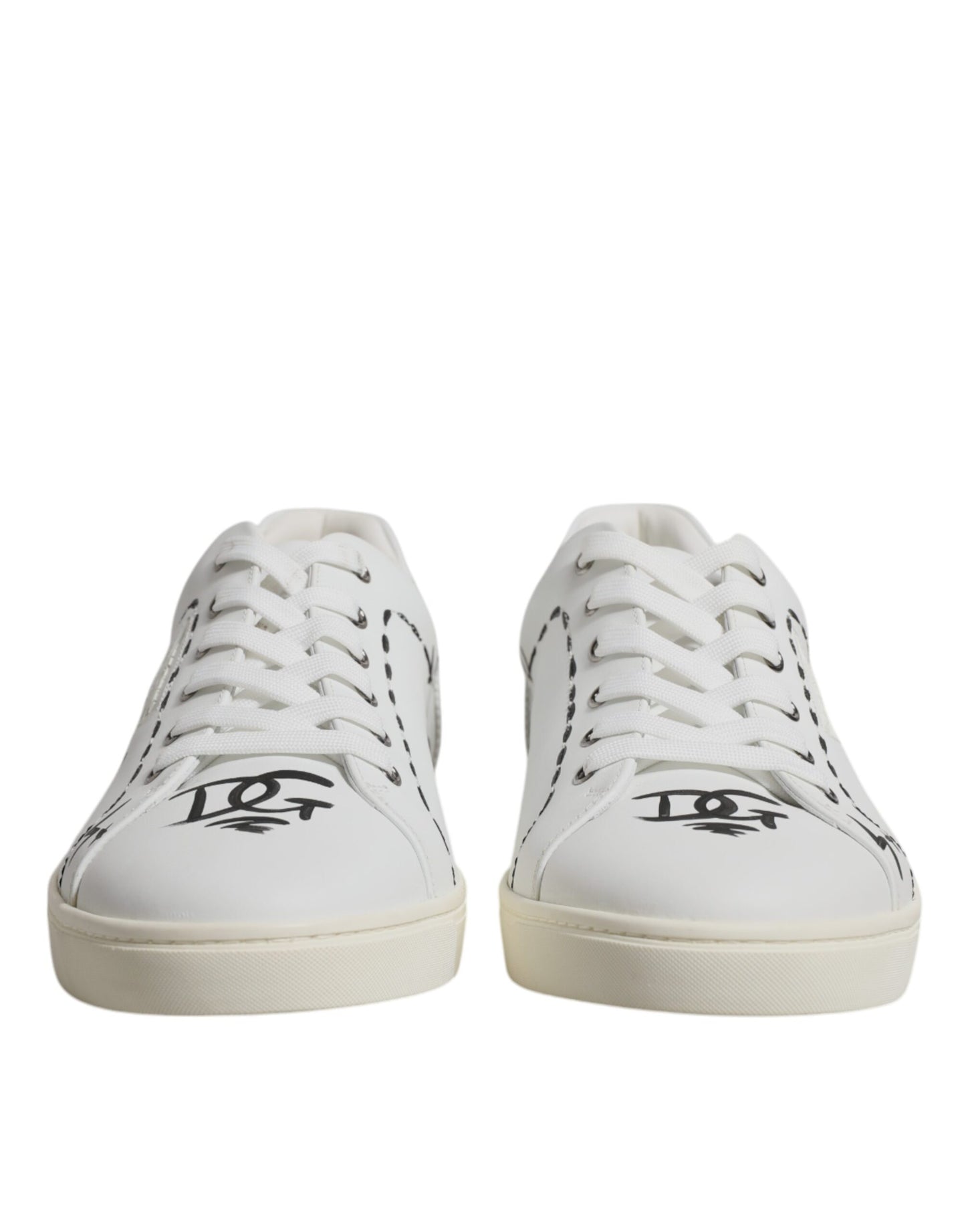 Dolce &amp; Gabbana Weiße Leder Milano Low Top Sneakers Schuhe