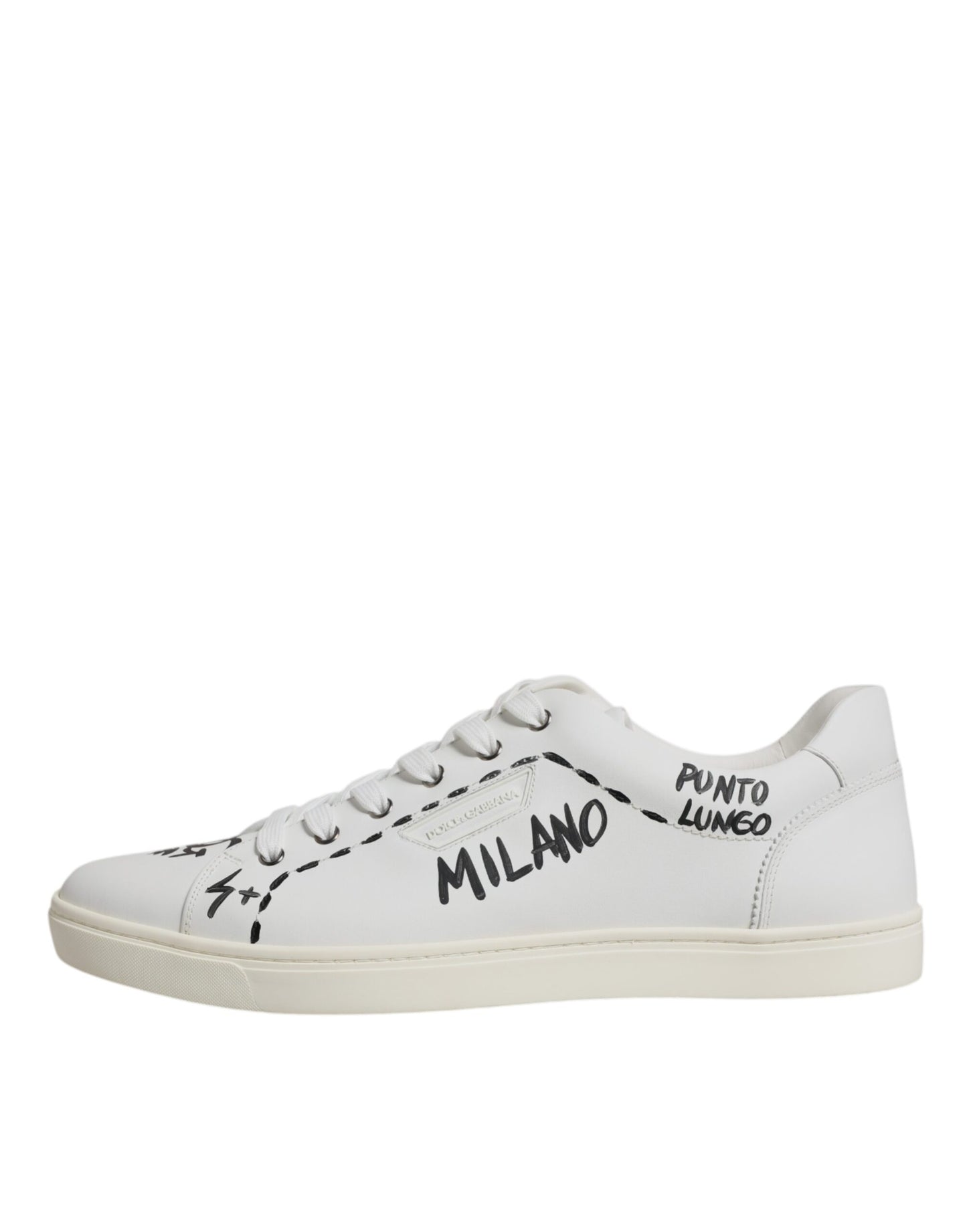 Dolce &amp; Gabbana Weiße Leder Milano Low Top Sneakers Schuhe