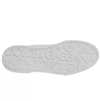 Dolce &amp; Gabbana Weiß Grün Leder Crown Milano Sneakers Schuhe