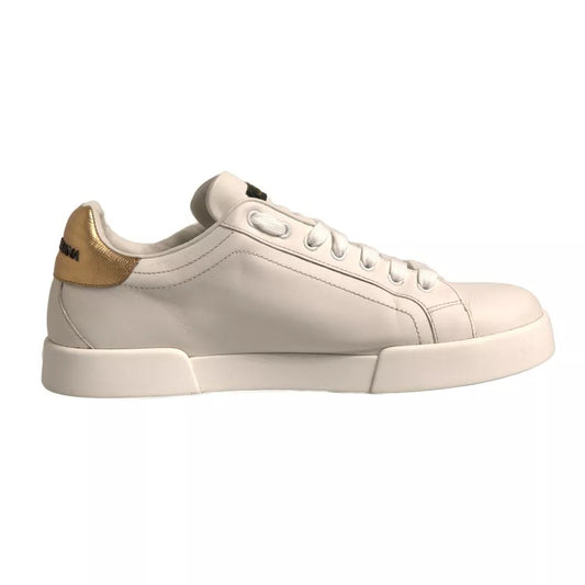 Dolce &amp; Gabbana – Portofino-Sneakers mit Kronen-Patch in Weiß