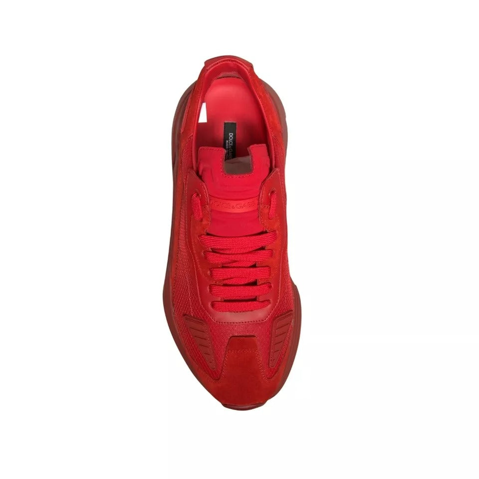 Dolce &amp; Gabbana Rote Daymaster Low Top Sneakers aus Leder