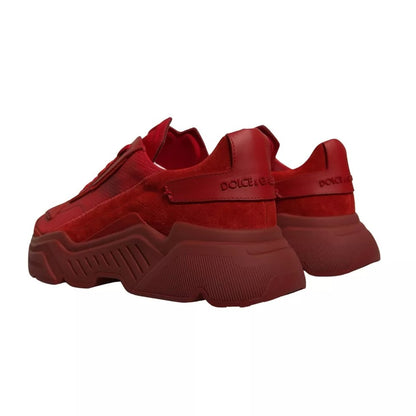 Dolce &amp; Gabbana Rote Daymaster Low Top Sneakers aus Leder