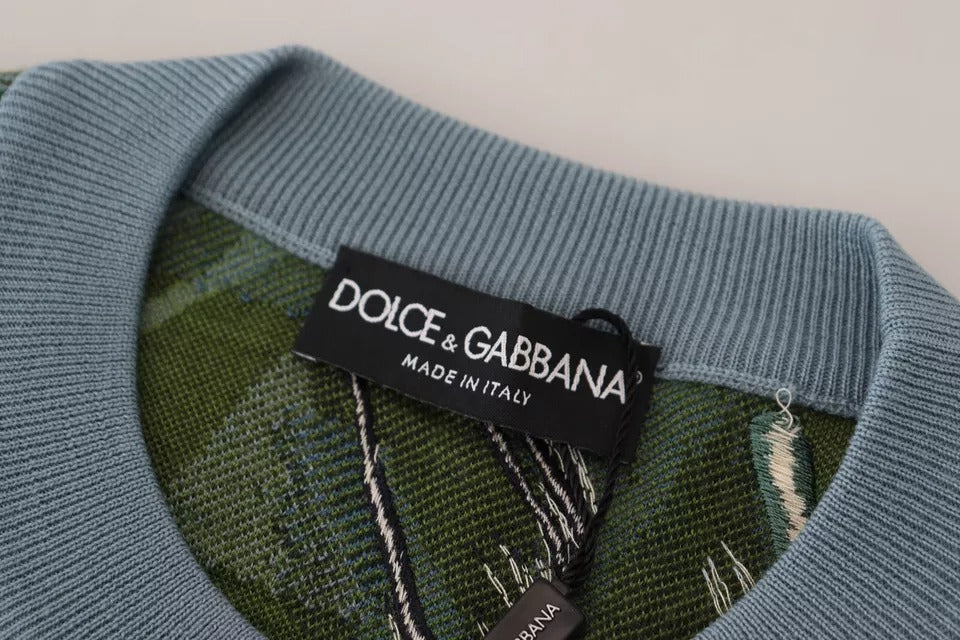 Dolce &amp; Gabbana Jungle Woll-Seidenpullover Logopullover