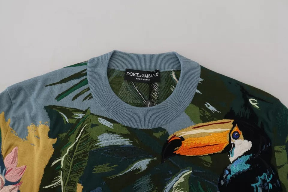 Dolce &amp; Gabbana Jungle Woll-Seidenpullover Logopullover