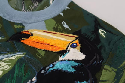 Dolce &amp; Gabbana Jungle Woll-Seidenpullover Logopullover