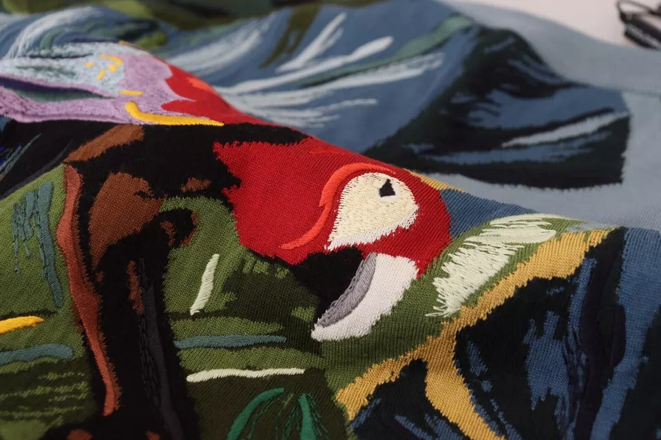 Dolce &amp; Gabbana Jungle Woll-Seidenpullover Logopullover