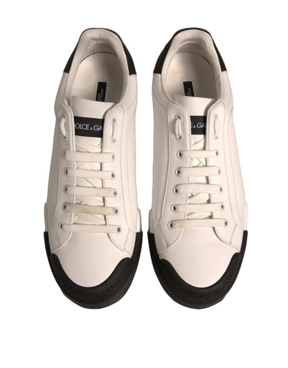 Dolce &amp; Gabbana – Portofino-Sneakers aus weißem Leder mit Logo