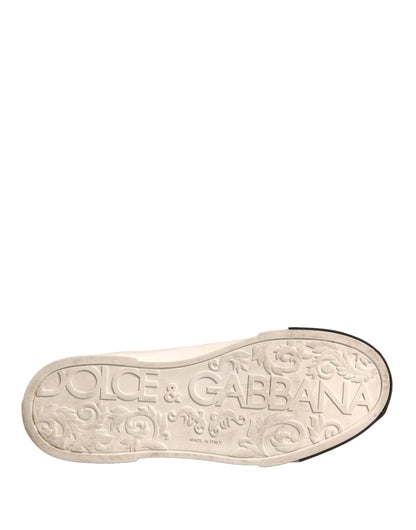 Dolce &amp; Gabbana – Portofino-Sneakers aus weißem Leder mit Logo