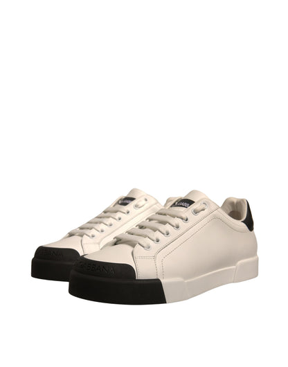 Dolce &amp; Gabbana – Portofino-Sneakers aus weißem Leder mit Logo