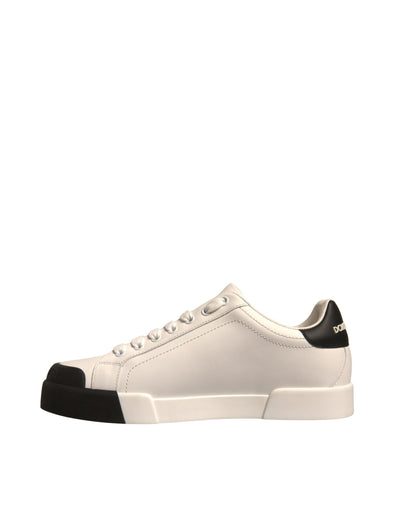 Dolce &amp; Gabbana – Portofino-Sneakers aus weißem Leder mit Logo