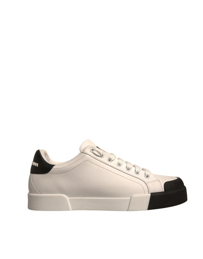Dolce &amp; Gabbana – Portofino-Sneakers aus weißem Leder mit Logo