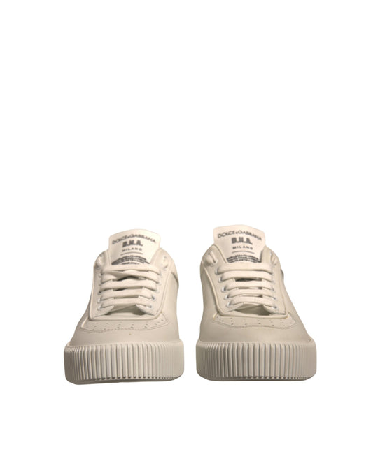 Dolce &amp; Gabbana Weiße Miami Leder Low Top Sneakers Schuhe
