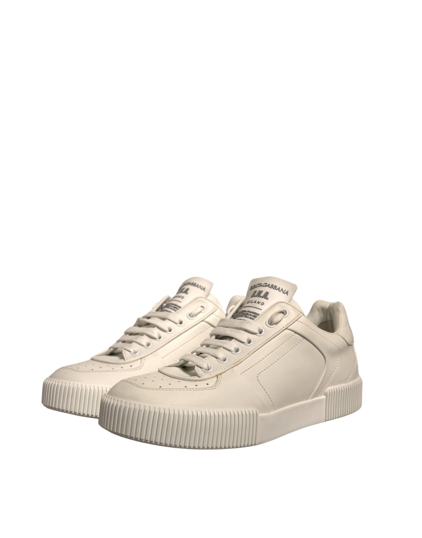 Dolce &amp; Gabbana Weiße Miami Leder Low Top Sneakers Schuhe