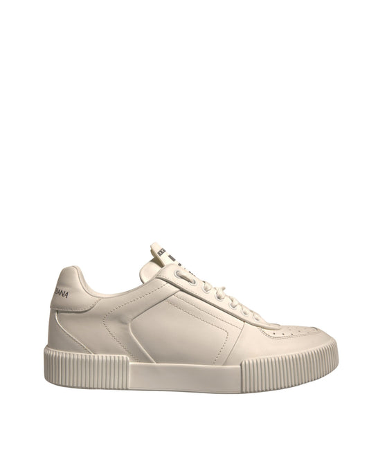 Dolce &amp; Gabbana Weiße Miami Leder Low Top Sneakers Schuhe