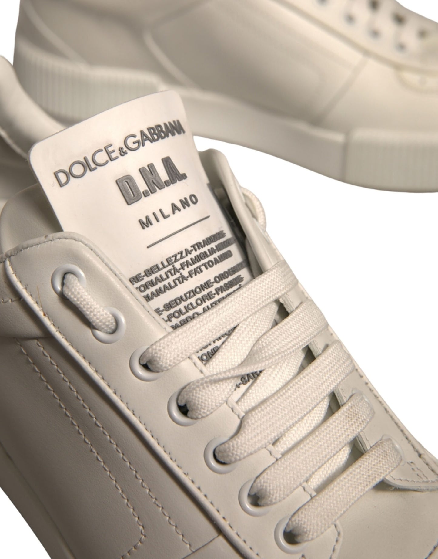 Dolce &amp; Gabbana Weiße Miami Leder Low Top Sneakers Schuhe