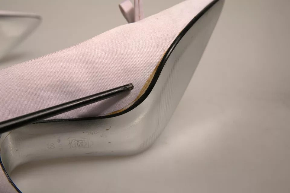 Dolce &amp; Gabbana Weiße Leder High Heels Damen Pumps Schuhe