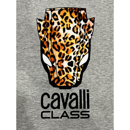 Cavalli Class Grauer Polyester-Hoodie für Damen