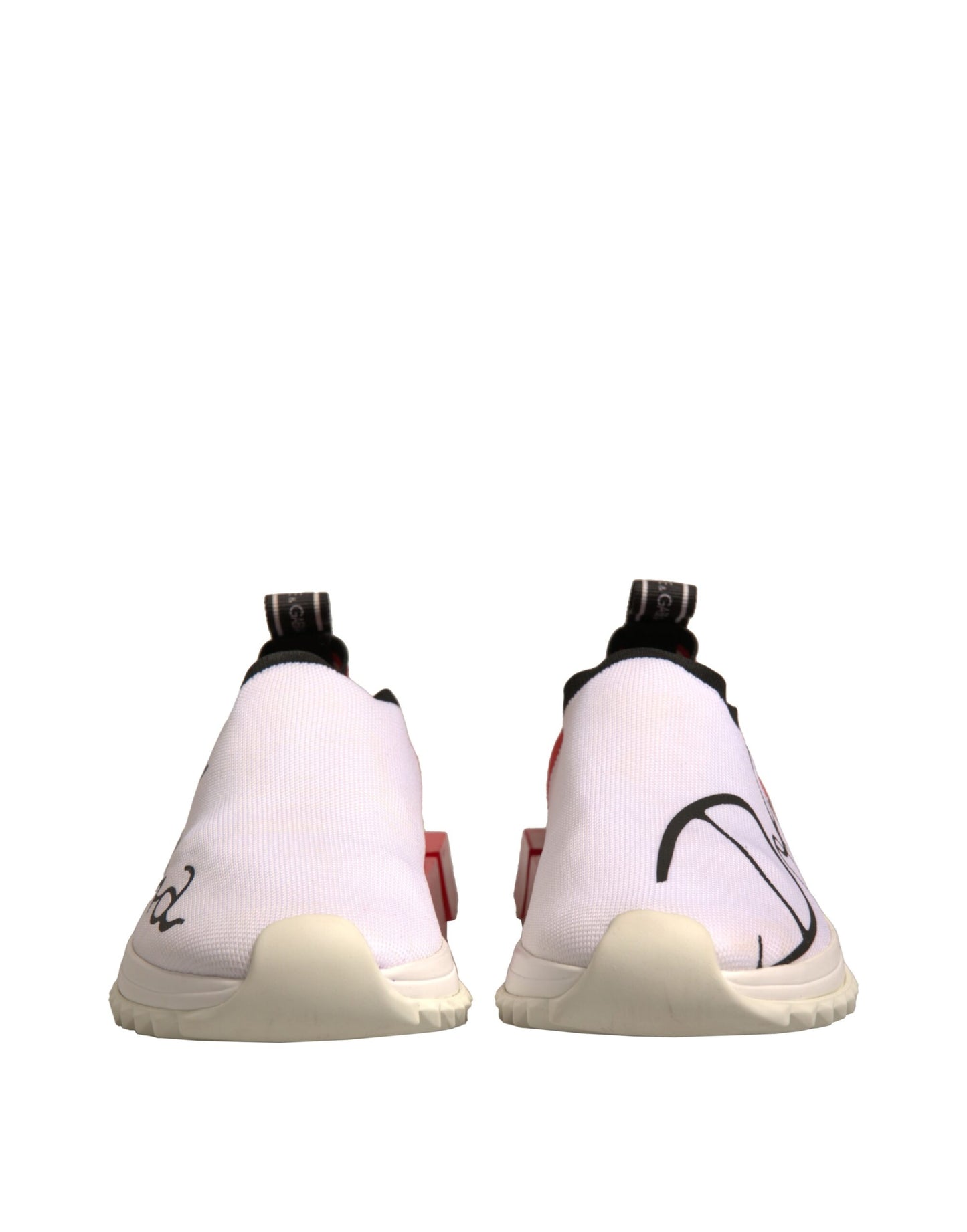 Dolce &amp; Gabbana Weiß Rot Low Top Sorrento Sneakers Schuhe