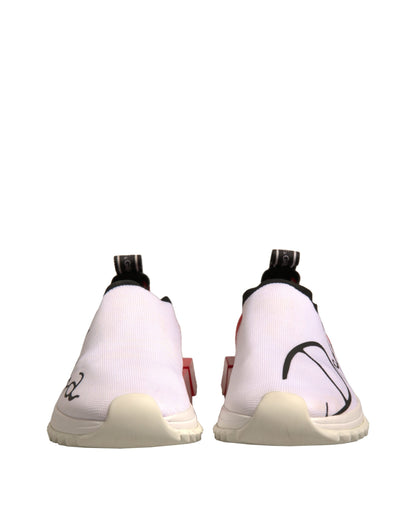 Dolce &amp; Gabbana Weiß Rot Low Top Sorrento Sneakers Schuhe