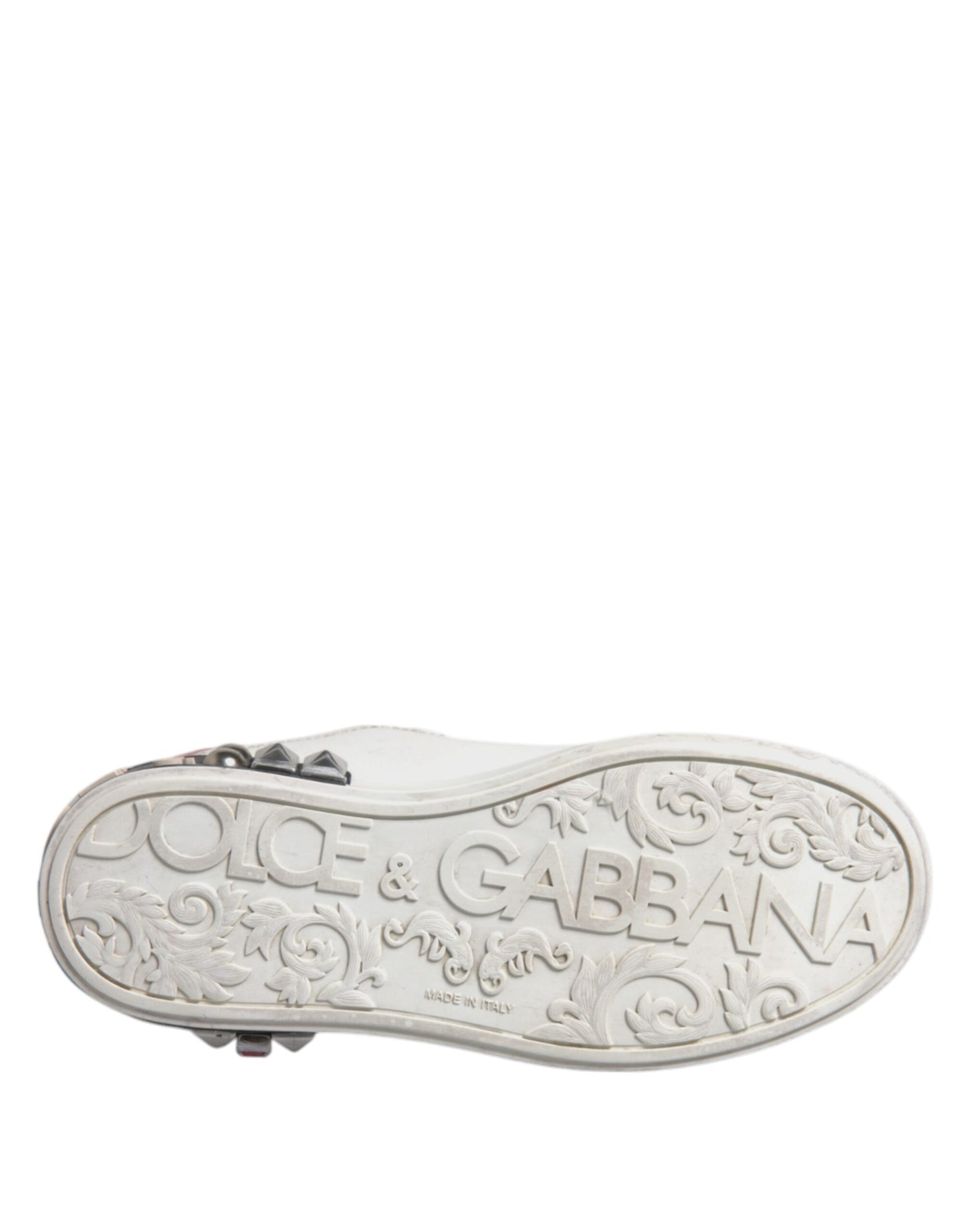 Dolce &amp; Gabbana Weiße Pailletten Kristall Low Top Sneakers Schuhe
