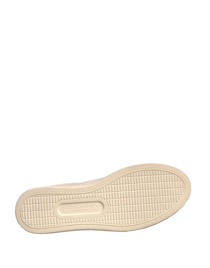 Dolce &amp; Gabbana Weiße Wildleder Low Top Sneakers Schuhe