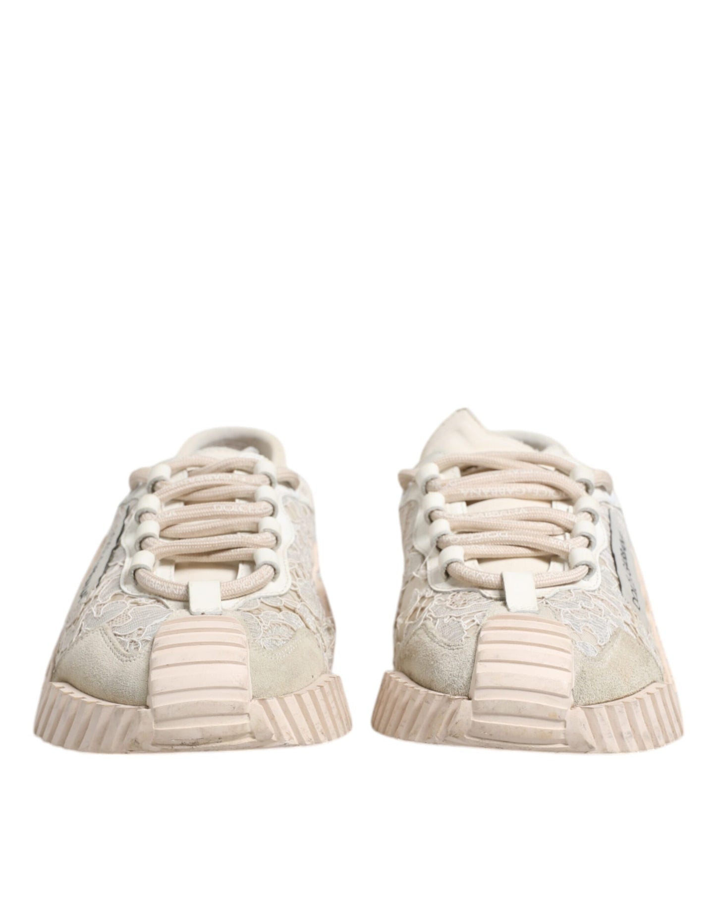 Dolce &amp; Gabbana Weiße Spitze NS1 Low Top Sneaker Sportschuhe
