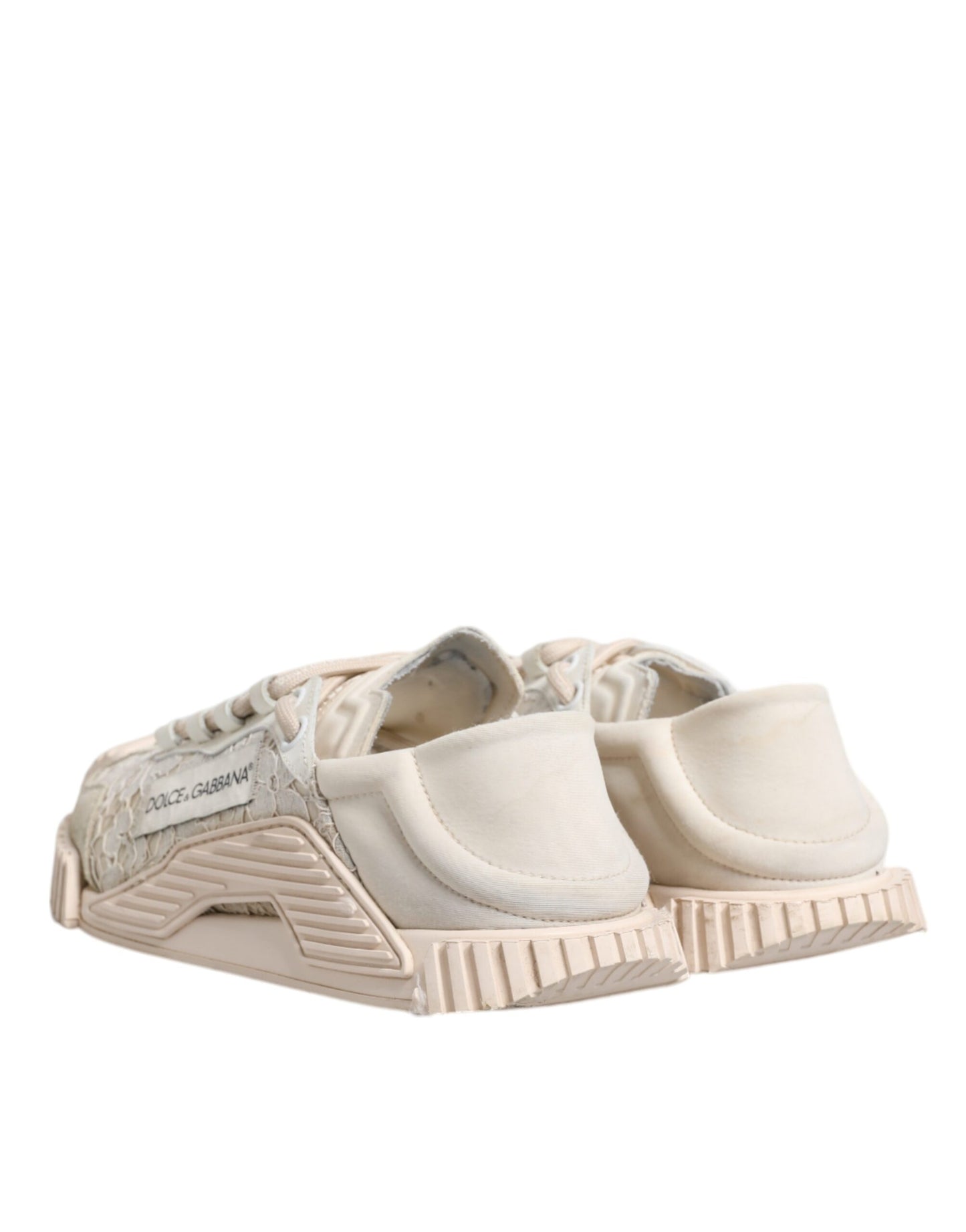 Dolce &amp; Gabbana Weiße Spitze NS1 Low Top Sneaker Sportschuhe