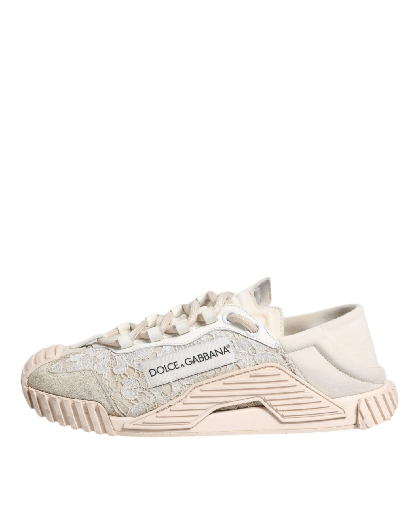 Dolce &amp; Gabbana Weiße Spitze NS1 Low Top Sneaker Sportschuhe
