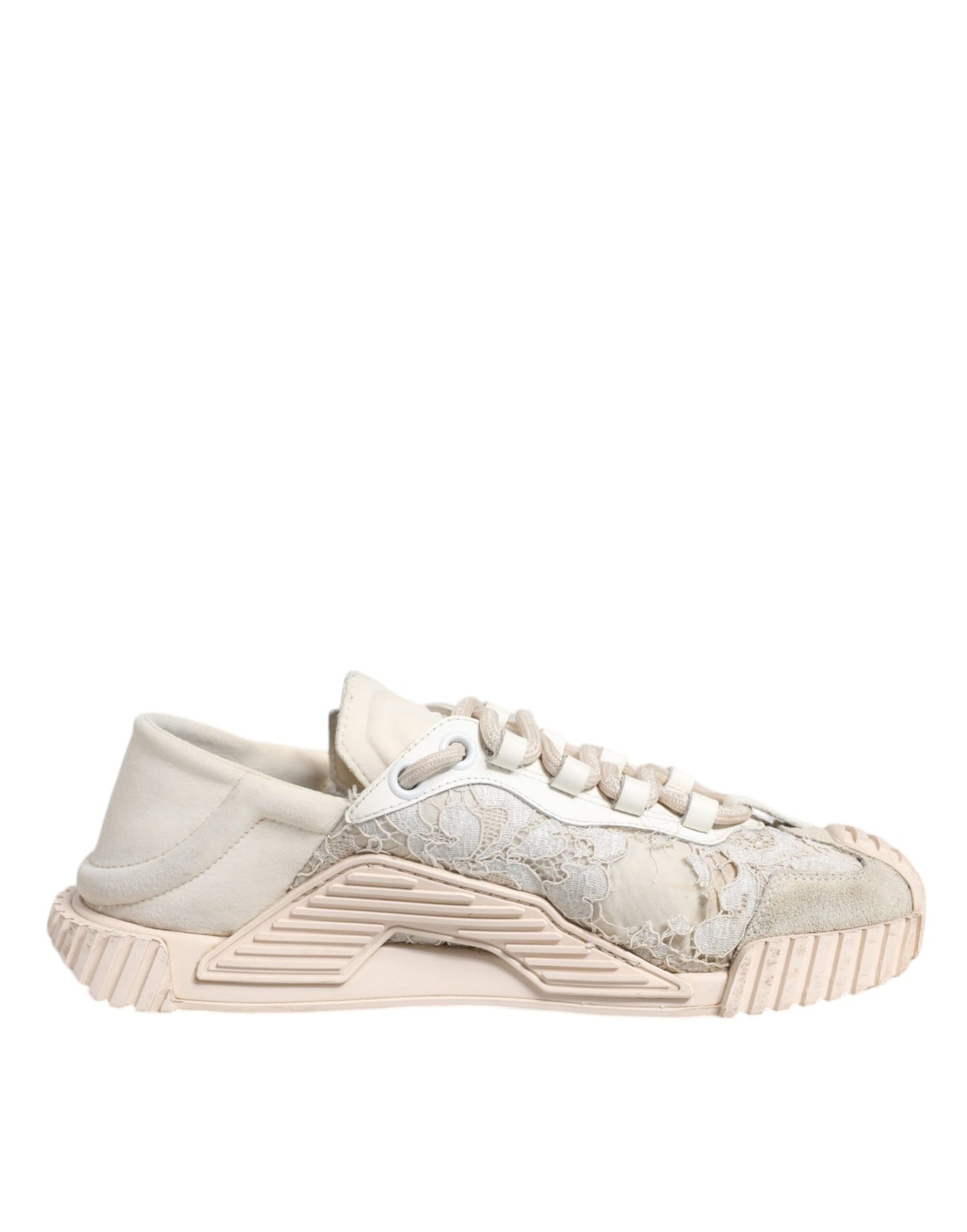 Dolce &amp; Gabbana Weiße Spitze NS1 Low Top Sneaker Sportschuhe