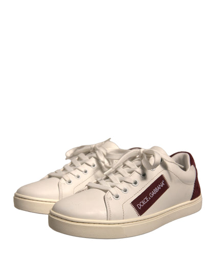 Dolce &amp; Gabbana Weiße Wildleder Low Top Sneakers Schuhe