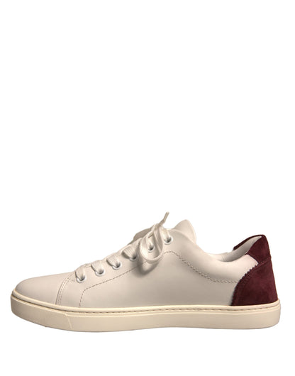 Dolce &amp; Gabbana Weiße Wildleder Low Top Sneakers Schuhe