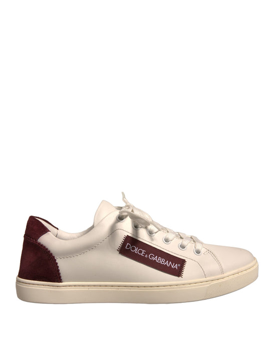 Dolce &amp; Gabbana Weiße Wildleder Low Top Sneakers Schuhe