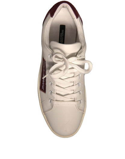 Dolce &amp; Gabbana Weiße Wildleder Low Top Sneakers Schuhe