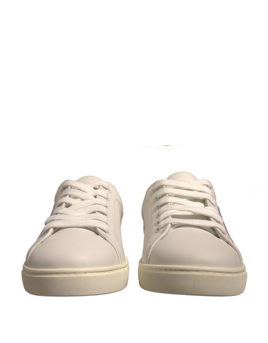 Dolce &amp; Gabbana Weiße Wildleder Low Top Sneakers Schuhe