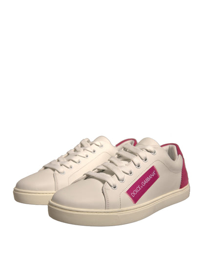Dolce &amp; Gabbana Weiße Wildleder Low Top Sneakers Schuhe
