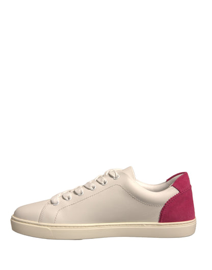 Dolce &amp; Gabbana Weiße Wildleder Low Top Sneakers Schuhe