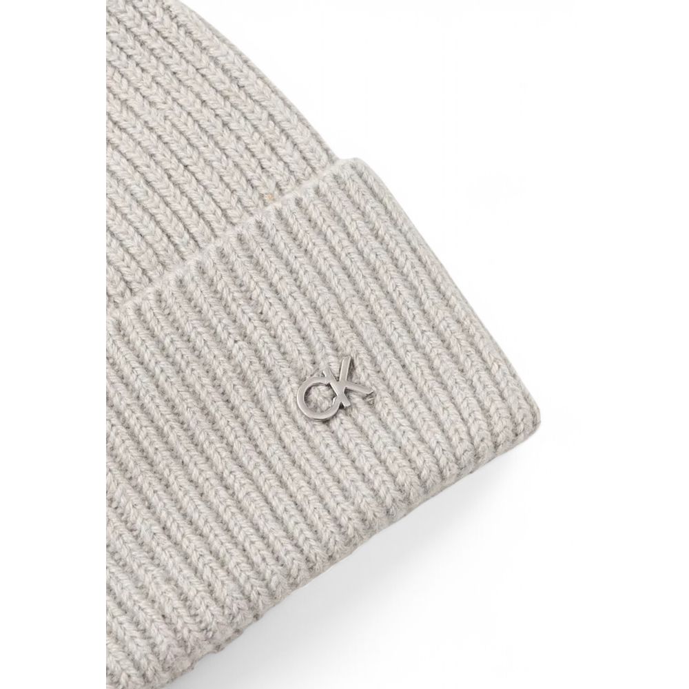 Calvin Klein Graue Wollmütze Baseballmütze