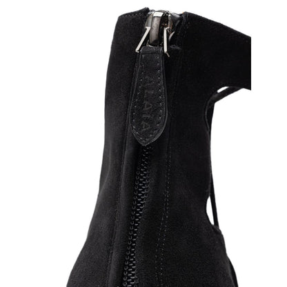Alaïa Sandale aus schwarzem Wildleder