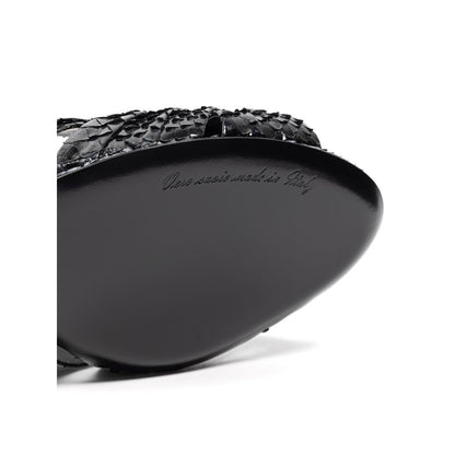 Dolce & Gabbana Black Snake Skin  Platform Sandals