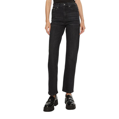 Calvin Klein Jeans – Schwarze Mom-Jeans aus Baumwolle