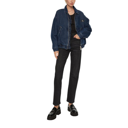 Calvin Klein Jeans – Schwarze Mom-Jeans aus Baumwolle