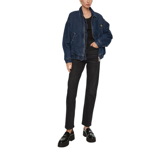 Calvin Klein Jeans – Schwarze Mom-Jeans aus Baumwolle