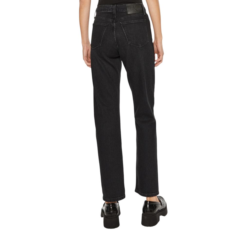 Calvin Klein Jeans – Schwarze Mom-Jeans aus Baumwolle