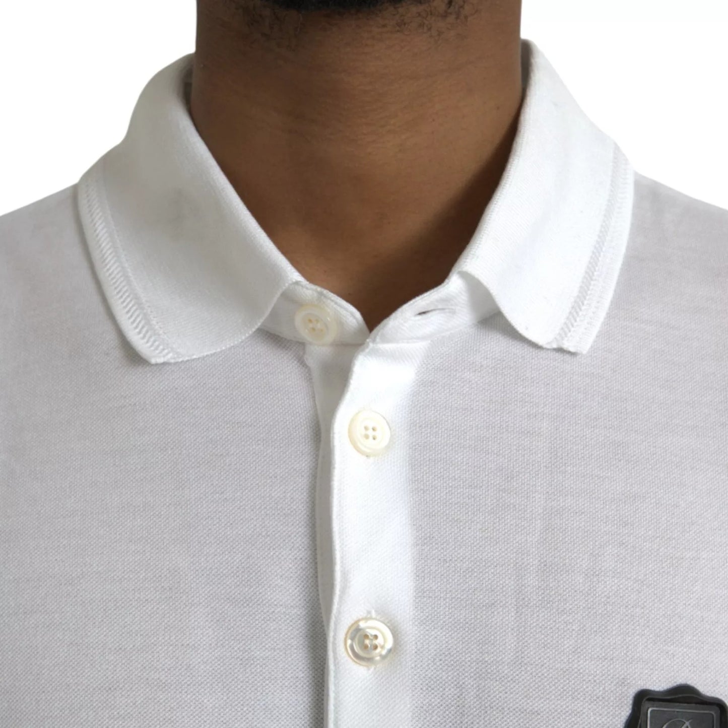 Dolce &amp; Gabbana – Weißes, kurzärmliges T-Shirt mit Logo und Kragen